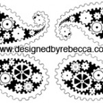 Gear Print Paisley Pattern for Spoonflower